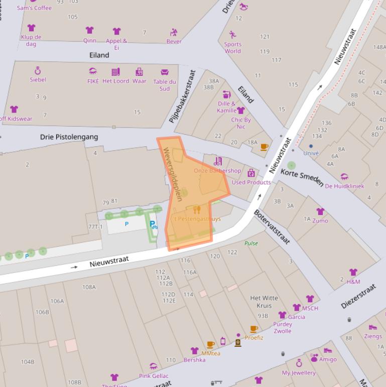 Kaart van postcodegebied 8011XN.