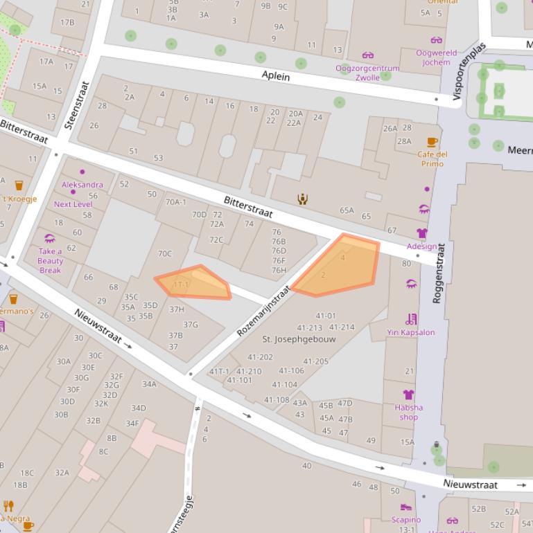 Kaart van postcodegebied 8011XW.