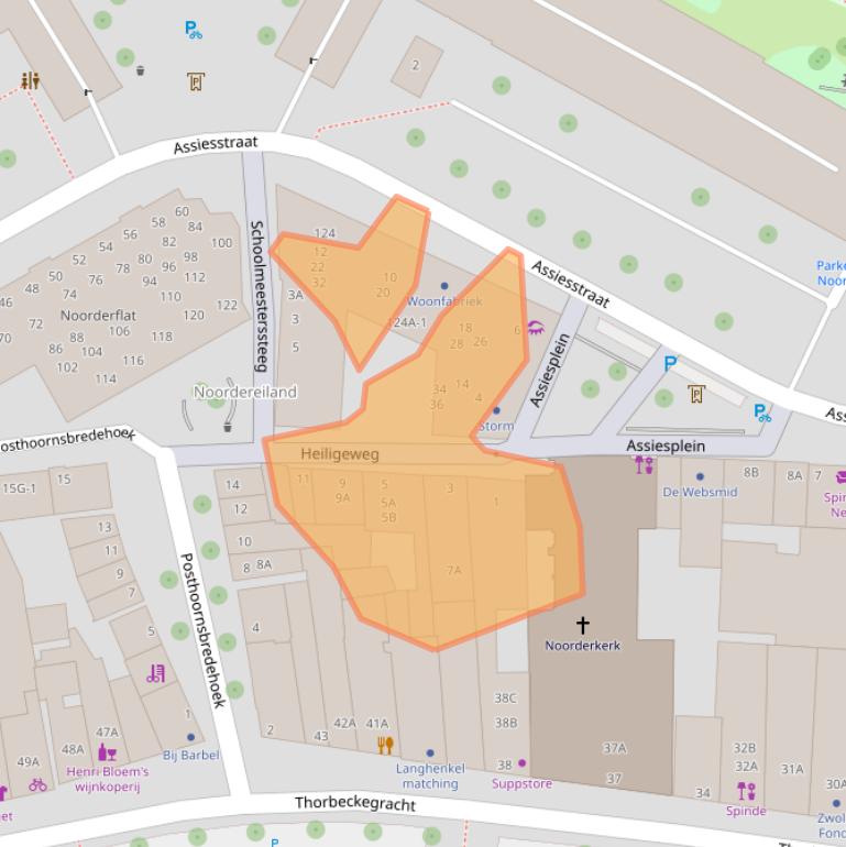 Kaart van postcodegebied 8011XX.