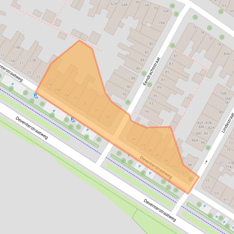 Kaart van postcodegebied 8012AB.