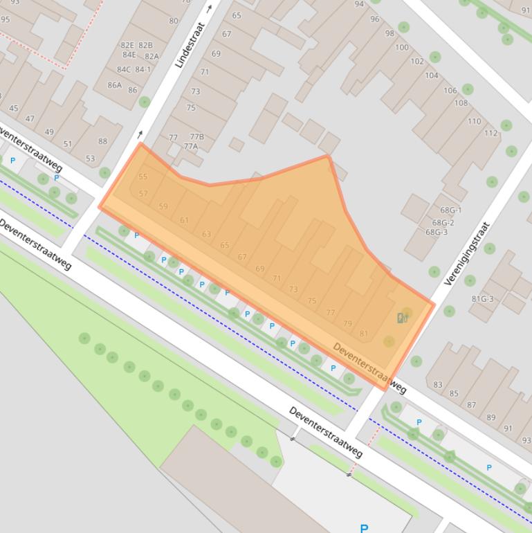 Kaart van postcodegebied 8012AC.