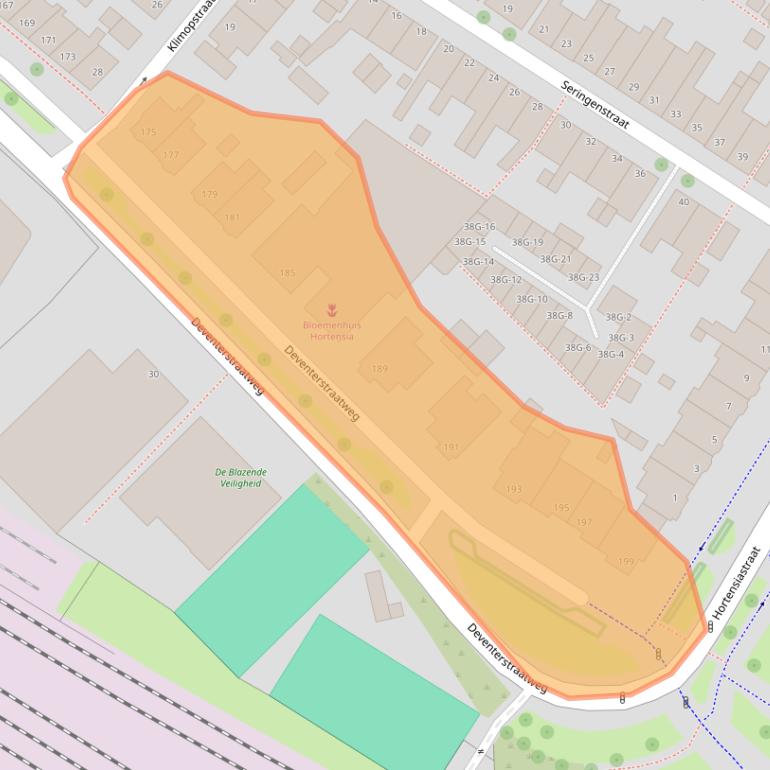 Kaart van postcodegebied 8012AG.