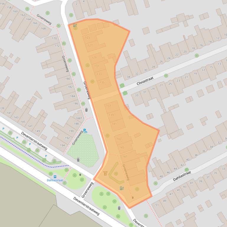 Kaart van postcodegebied 8012AM.