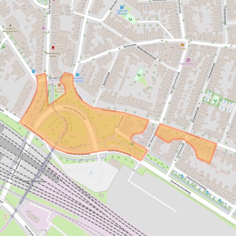 Kaart van postcodegebied 8012AN.