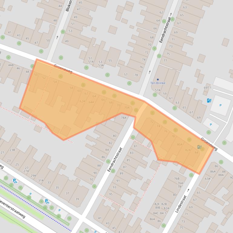 Kaart van postcodegebied 8012AP.