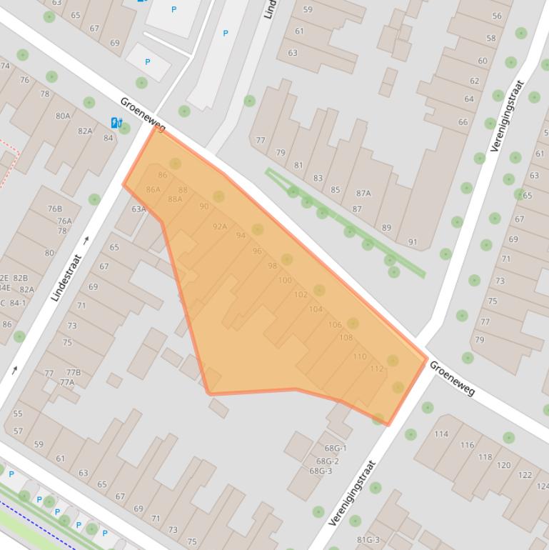 Kaart van postcodegebied 8012AR.