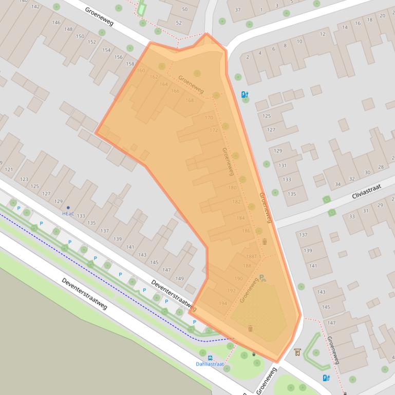 Kaart van postcodegebied 8012AT.