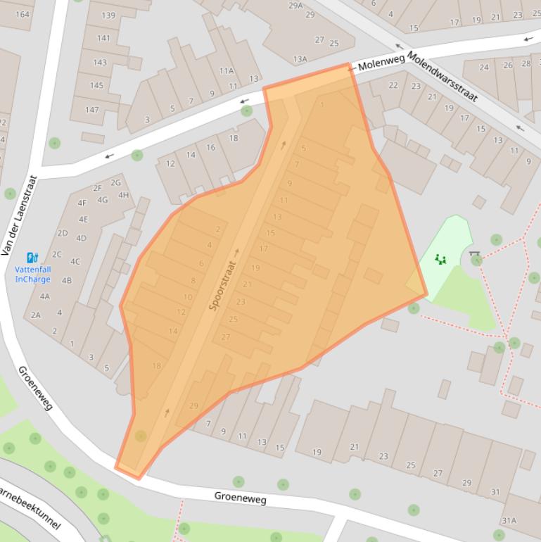 Kaart van postcodegebied 8012AV.