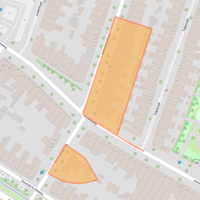 Kaart van postcodegebied 8012BB.