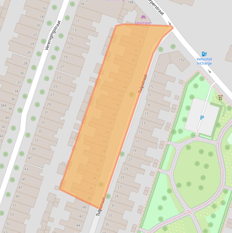 Kaart van postcodegebied 8012BH.