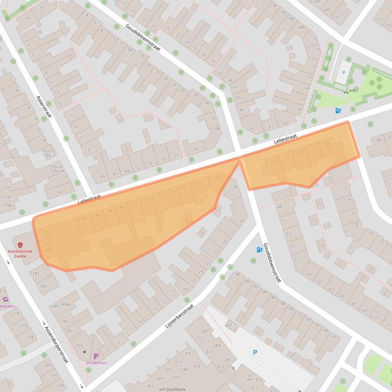 Kaart van postcodegebied 8012BS.