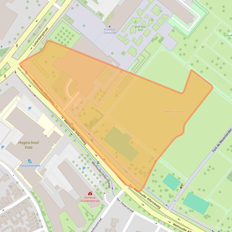 Kaart van postcodegebied 8012BZ.