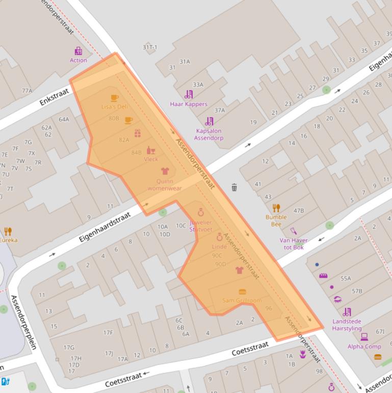 Kaart van postcodegebied 8012CB.