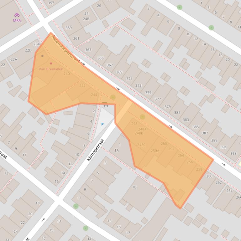 Kaart van postcodegebied 8012CH.
