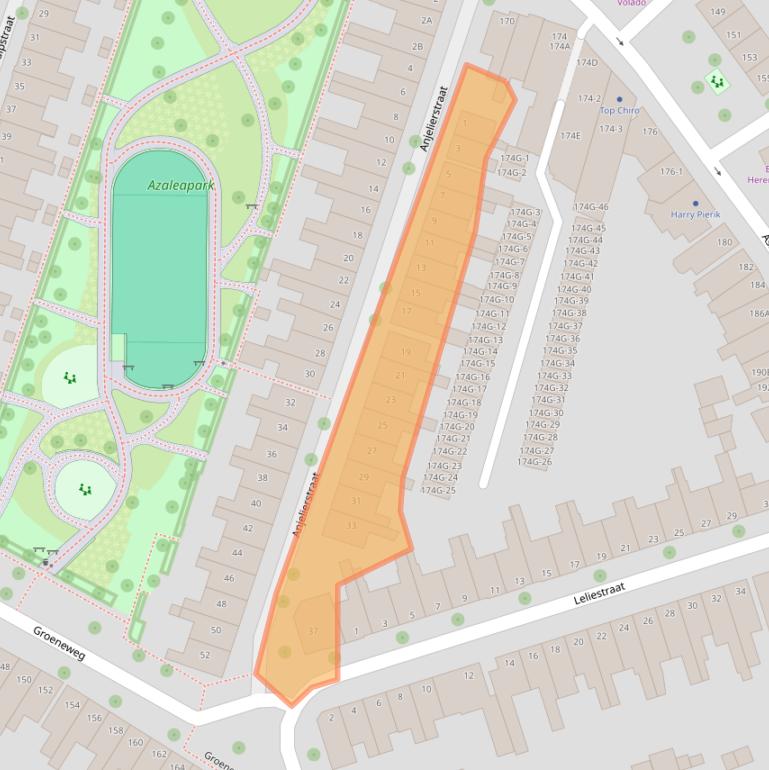 Kaart van postcodegebied 8012CP.