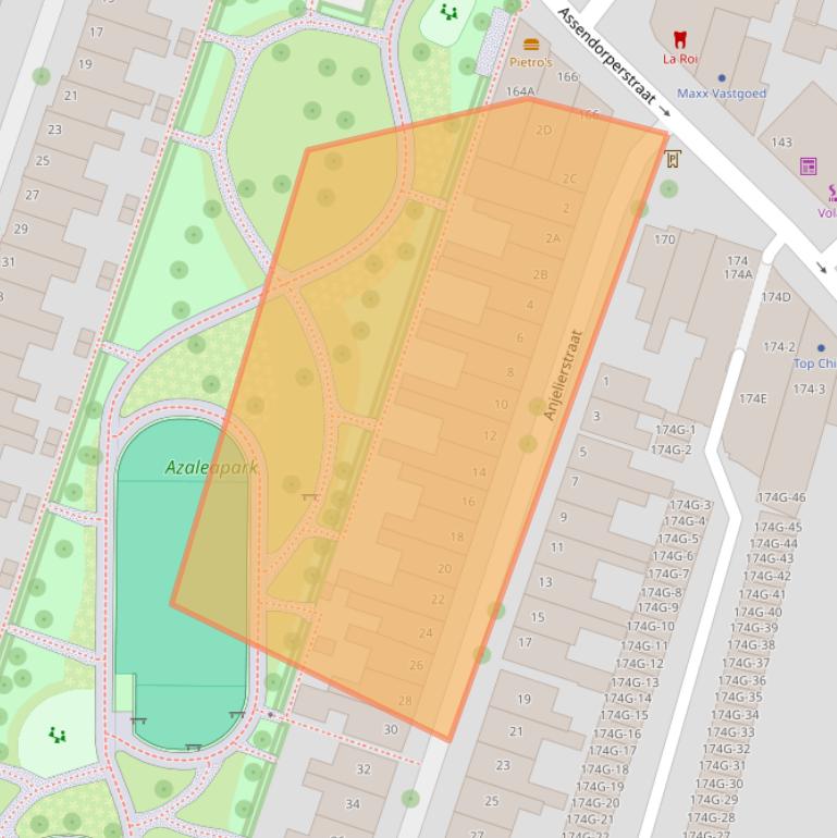 Kaart van postcodegebied 8012CR.