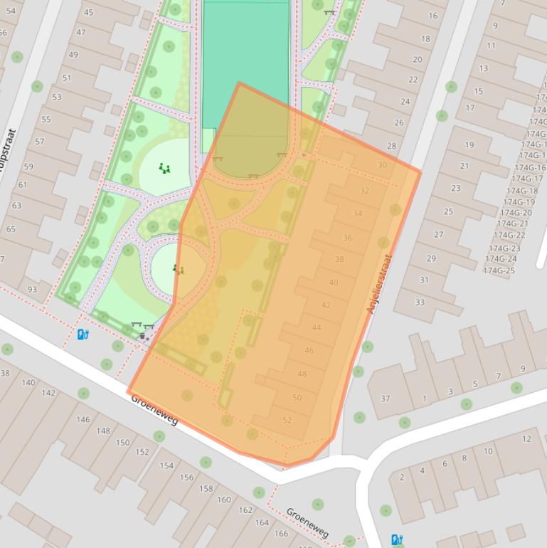 Kaart van postcodegebied 8012CS.
