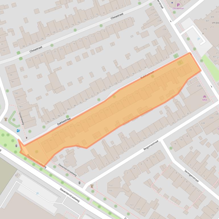 Kaart van postcodegebied 8012CX.