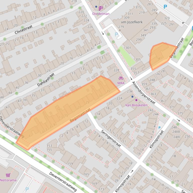 Kaart van postcodegebied 8012DA.