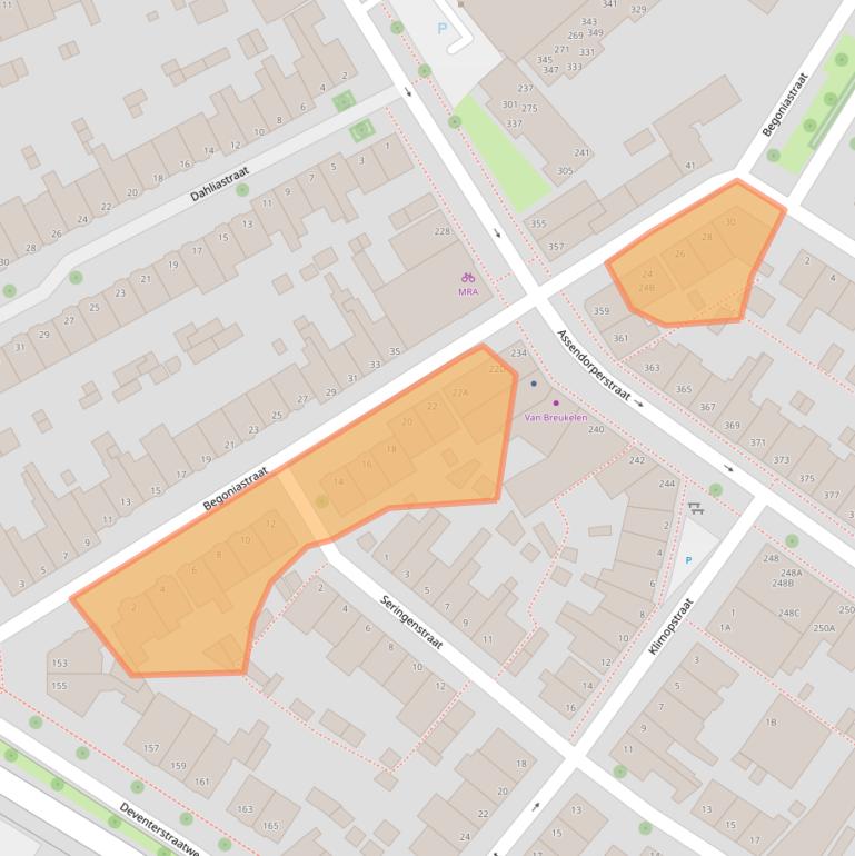 Kaart van postcodegebied 8012DB.