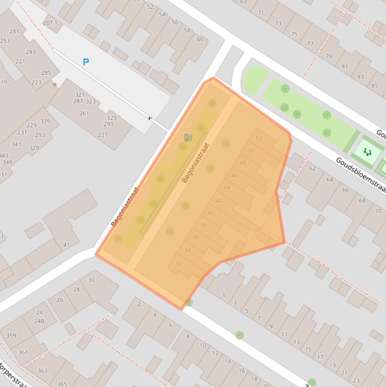 Kaart van postcodegebied 8012DC.