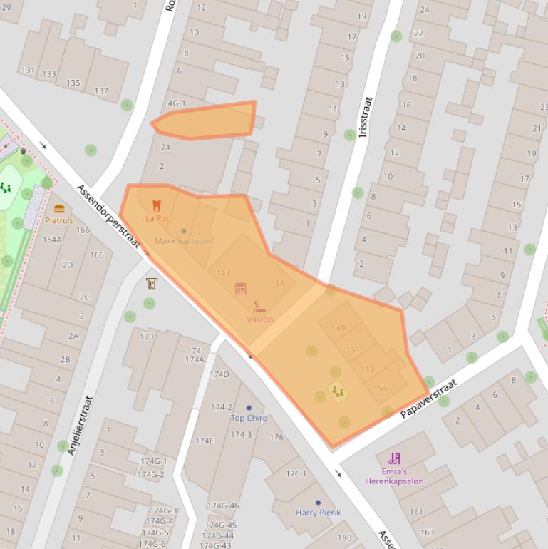 Kaart van postcodegebied 8012DK.