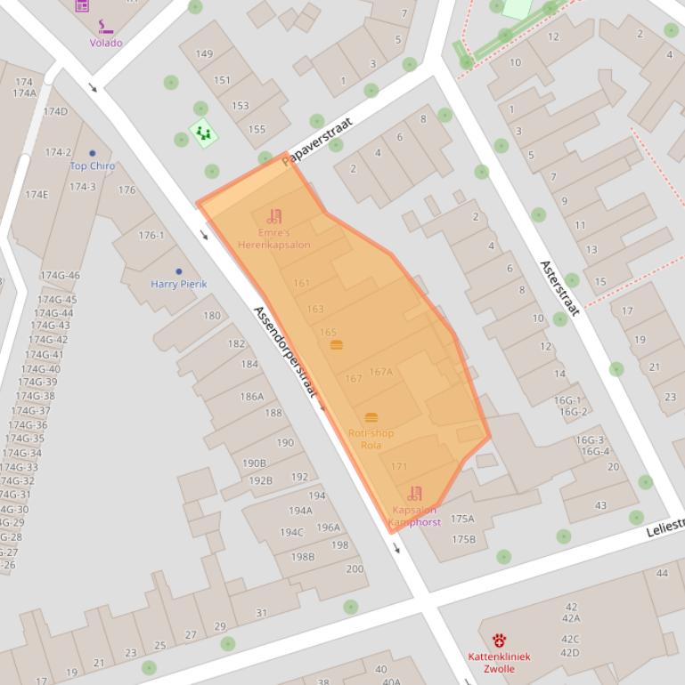 Kaart van postcodegebied 8012DL.