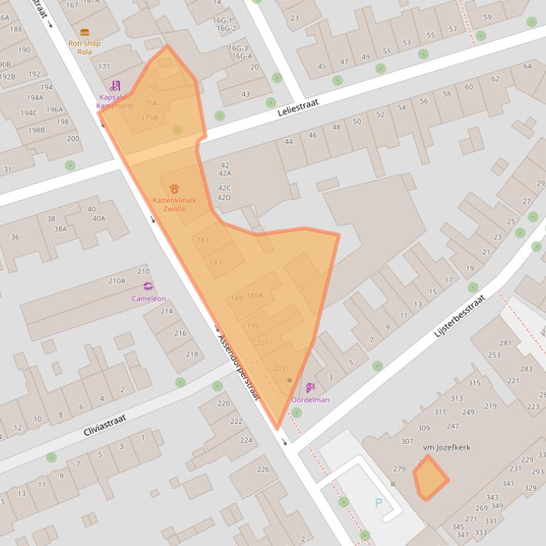 Kaart van postcodegebied 8012DM.