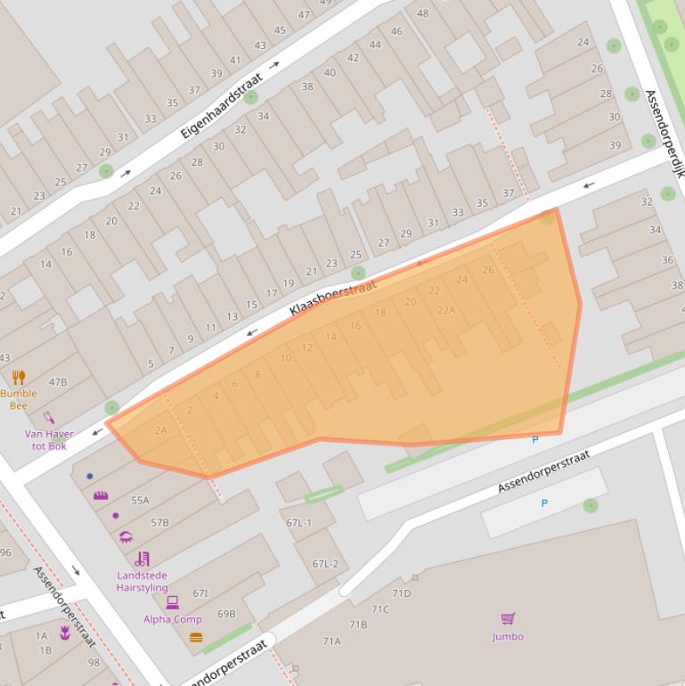 Kaart van postcodegebied 8012DR.