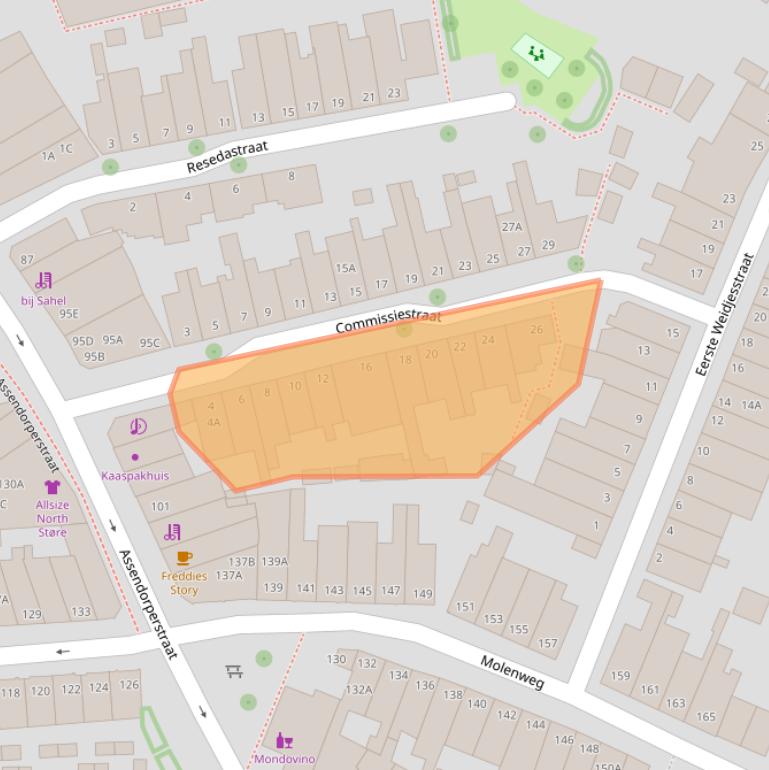 Kaart van postcodegebied 8012DV.