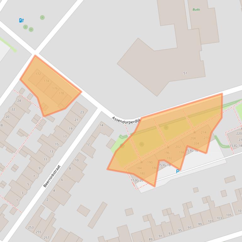 Kaart van postcodegebied 8012EK.