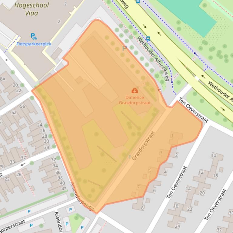 Kaart van postcodegebied 8012EN.