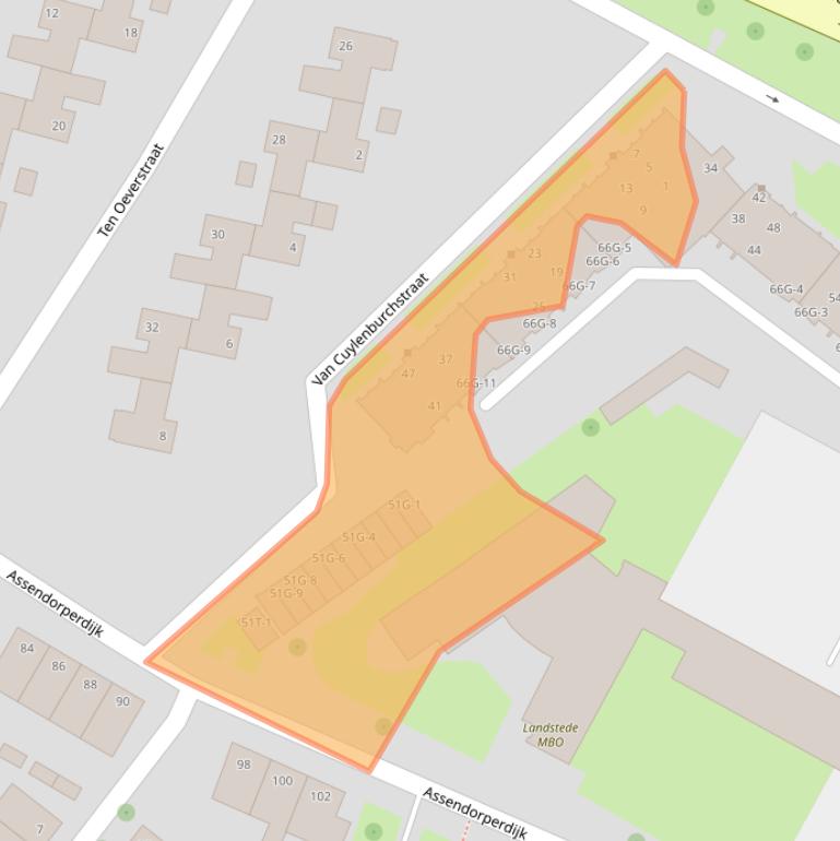 Kaart van postcodegebied 8012EP.