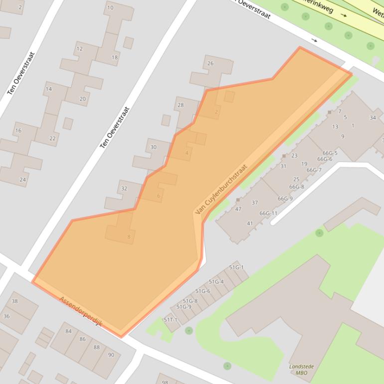 Kaart van postcodegebied 8012ER.