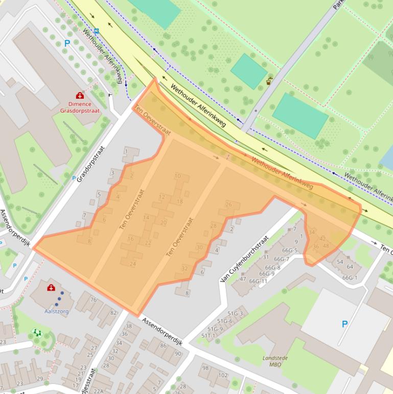 Kaart van postcodegebied 8012EV.