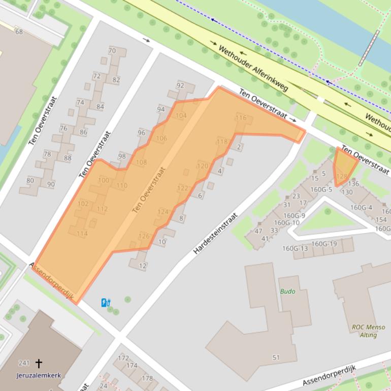 Kaart van postcodegebied 8012EX.