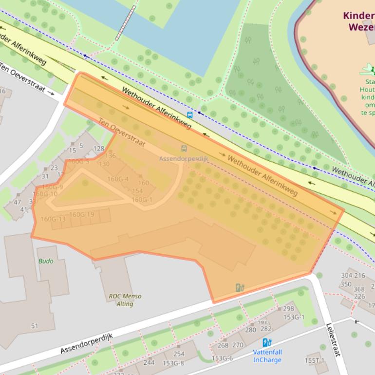 Kaart van postcodegebied 8012EZ.