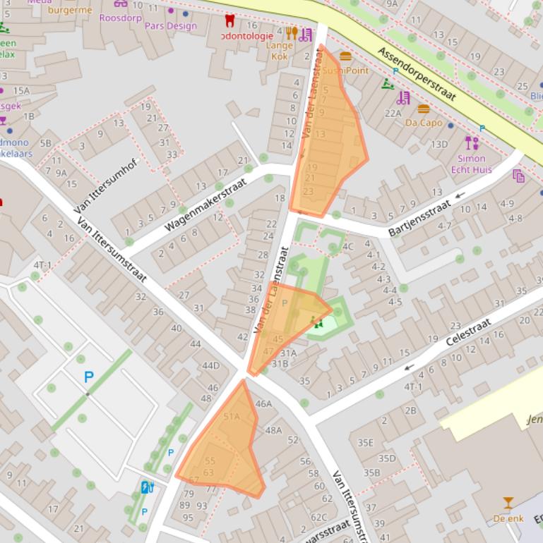 Kaart van postcodegebied 8012TA.