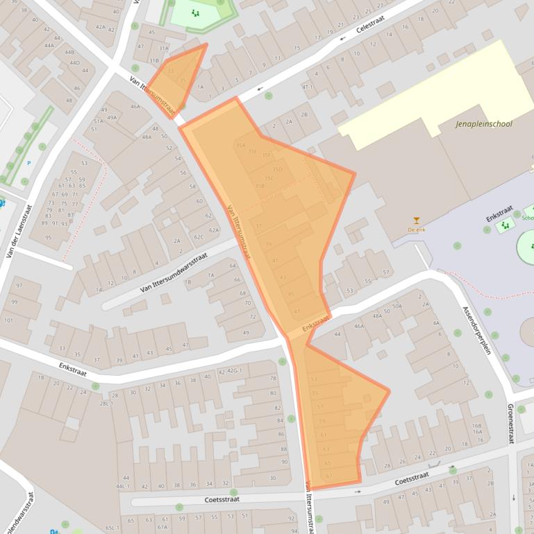 Kaart van postcodegebied 8012TH.