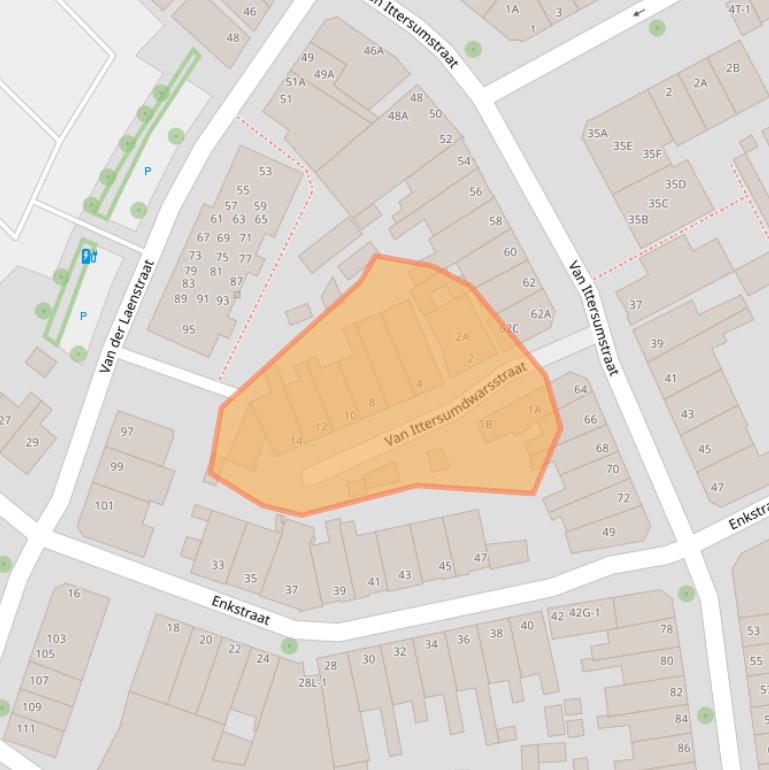 Kaart van postcodegebied 8012TP.
