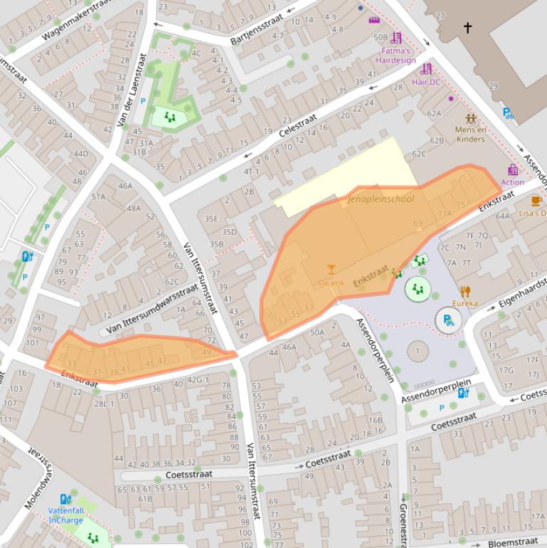 Kaart van postcodegebied 8012VA.