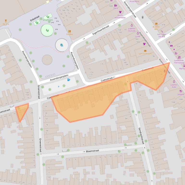 Kaart van postcodegebied 8012VB.