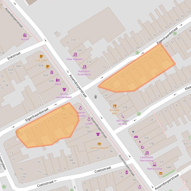 Kaart van postcodegebied 8012VG.