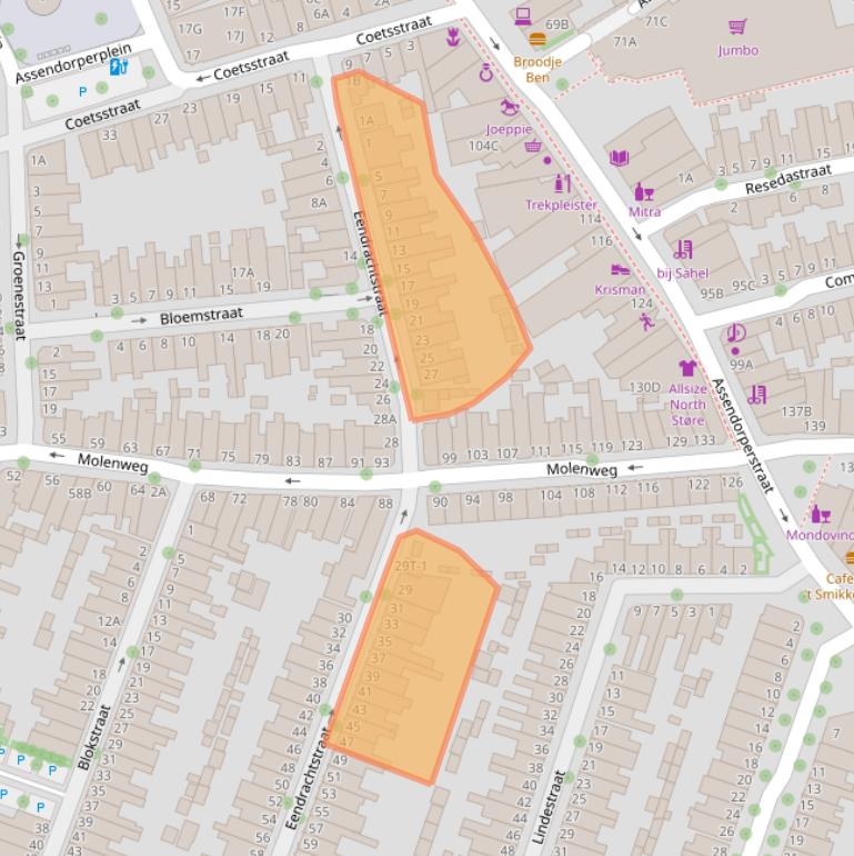 Kaart van postcodegebied 8012VV.