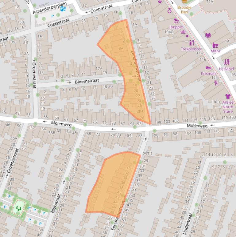 Kaart van postcodegebied 8012VX.