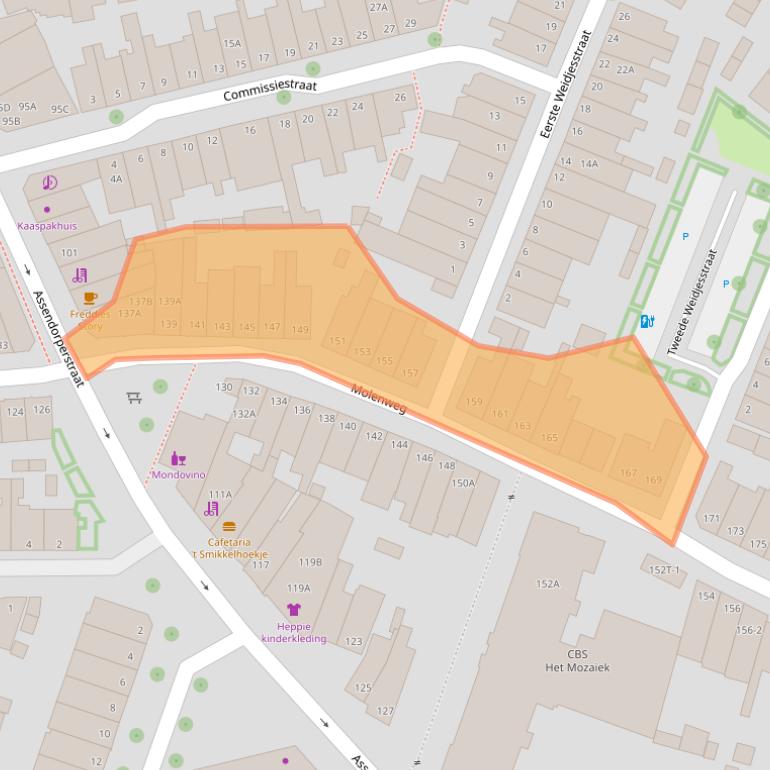 Kaart van postcodegebied 8012WE.