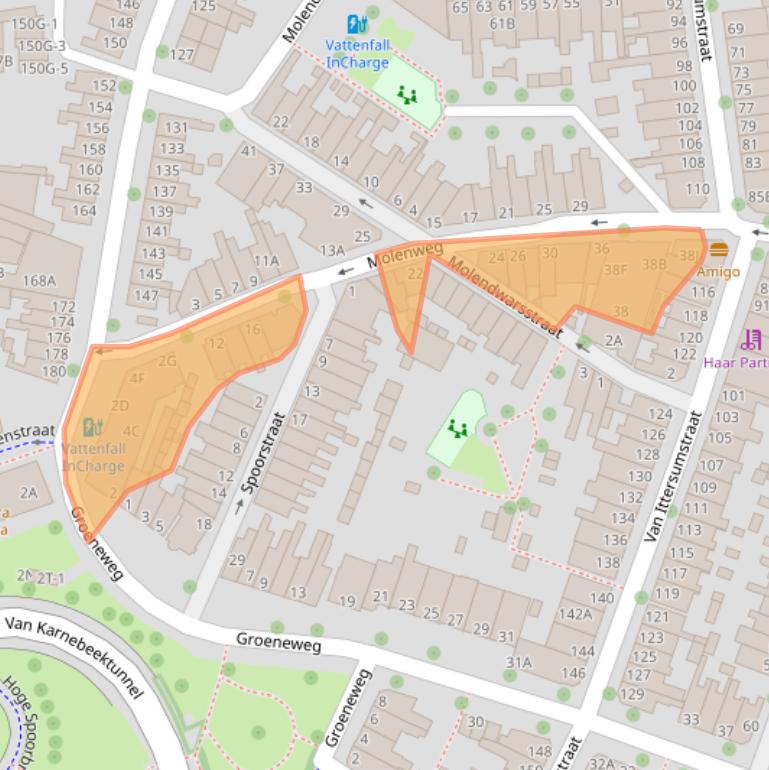 Kaart van postcodegebied 8012WK.