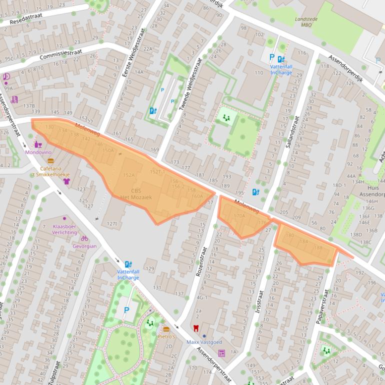 Kaart van postcodegebied 8012WR.
