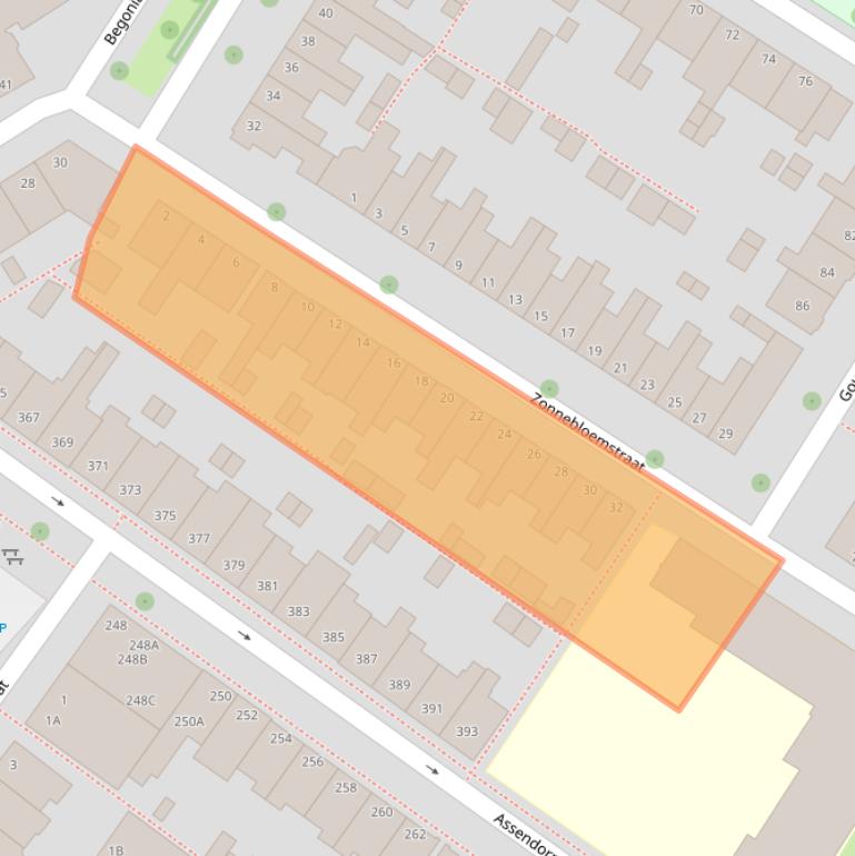 Kaart van postcodegebied 8012XG.