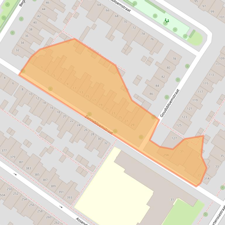 Kaart van postcodegebied 8012XH.